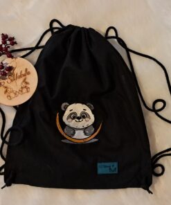 Bavlnený vak s výšivkou panda