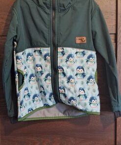 Softshell bunda tučniačik s tmavozelenou 134-140